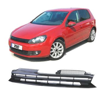 Calandre Pour Volkswagen Vw Golf 6 Mk VI 08-12 Noir Brillant, Auto-onderdelen, Verzenden, Nieuw