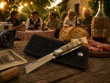 Fraraccio Coltello Fraraccio Duetto Doppia Lama Corno Antico