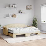 vidaXL Slaapbank met onderschuifbed en matrassen 80x200 cm, Verzenden, Nieuw