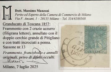 Anciens états italiens - Toscane 1857 - Le timbre rare de