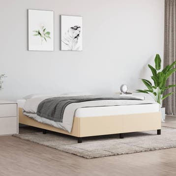 vidaXL Bedframe zonder matras stof crèmekleurig 140x190 cm, Verzenden, Nieuw