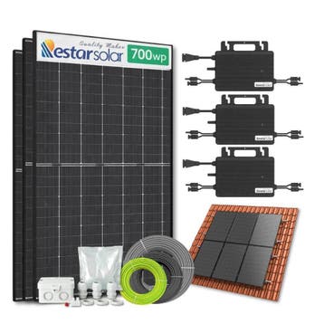 Zonnepanelen pakket voor schuindak - 2.1 kW - 3x 700, Doe-het-zelf en Bouw, Zonnepanelen en Toebehoren, Ophalen of Verzenden, Nieuw