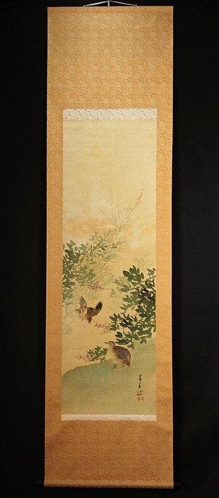 Kacho-zu  Autumn grass and quail - With signature and