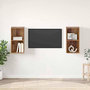 vidaXL Tv-meubelset 2 st Oud Hout Bewerkt hout, Verzenden, Nieuw