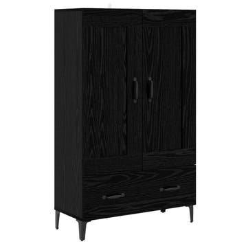 vidaXL Highboard Zwart eiken 70 x 31 x 115 cm Bewerkt hout, Verzenden