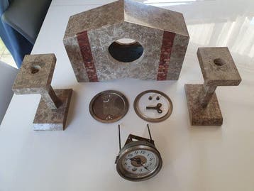 Pendule - Marmer, Messing - 1920-1930