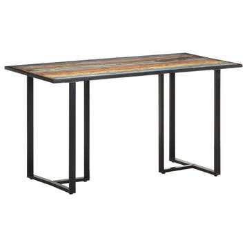 vidaXL Eettafel 140 cm massief gerecycled hout, Verzenden