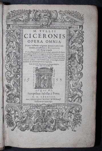 Denis Godefroy - M. Tullii Ciceronis opera omnia - 1588