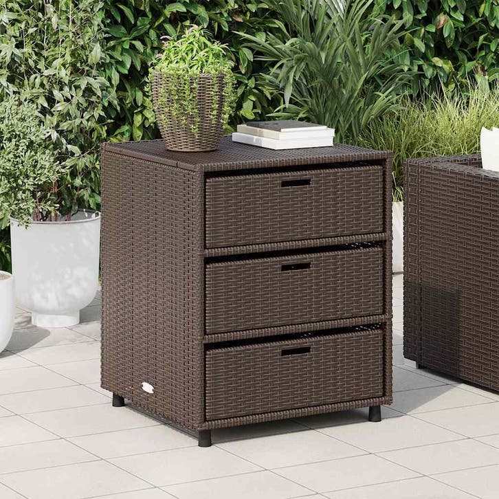 vidaXL Tuinkast 55x59x69 cm poly rattan bruin, Tuin en Terras, Bergingen en Tuinkasten, Nieuw, Verzenden