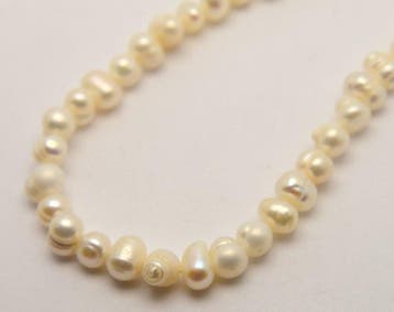 Perle - Perles d’eau douce cultivées blanches fines 42 cm -