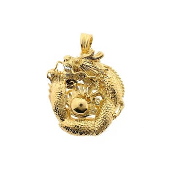 Chinese drakenhanger (Hanger of bedel), Handtassen en Accessoires, Bedels, Ophalen of Verzenden, Gebruikt, Goud, Overige merken