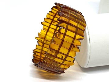 Cognac Glow - Natuurlijke Baltische Amber Armband: Rijke, Nieuw