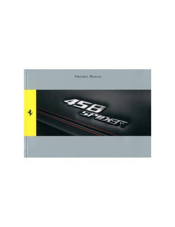 2011 FERRARI 458 SPIDER INSTRUCTIEBOEKJE ENGELS 3849/11, Ophalen of Verzenden