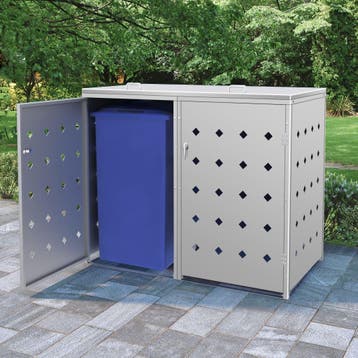 vidaXL Containerberging dubbel 240 L roestvrij staal, Verzenden