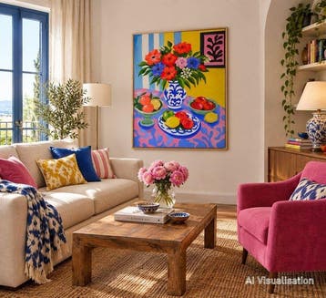 Corina Schroeder - Still life with anemones and fruits XL