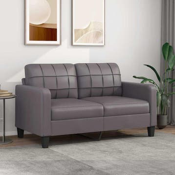 vidaXL Tweezitsbank / zetel 140 cm kunstleer grijs, Verzenden
