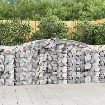 vidaXL Schanskorven 2 st gewelfd 400x50x100/120 cm ijzer, Verzenden, Nieuw