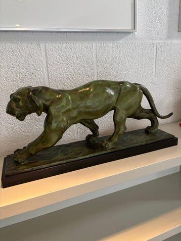 Raymond de Meester - sculptuur, Panter - 27 cm - Gepatineerd, Antiquités & Art