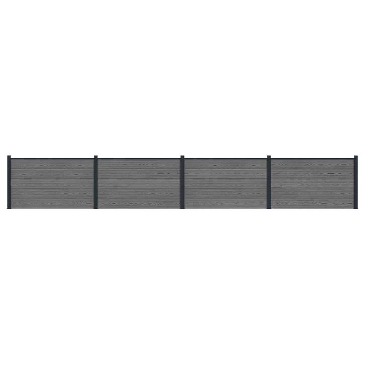 vidaXL Hekpaneel 4 pcs WPC en Aluminium Grijs, Tuin en Terras, Tuinhekken en Hekwerk, Nieuw, Verzenden