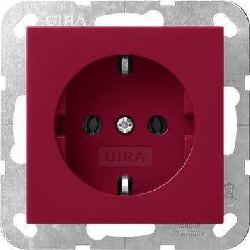 Gira Systeem 55 Rode SCHUKO Stopcontact 16A 250V - 4455108, Doe-het-zelf en Bouw, Verzenden, Nieuw