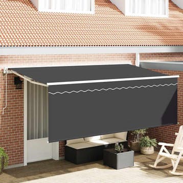 vidaXL Uitschuifbare luifel Antraciet 350 x 200 cm, Tuin en Terras, Verzenden, Nieuw