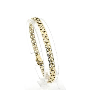 Gouden gourmet schakelarmband, Ophalen of Verzenden, Gebruikt, Goud, Goud