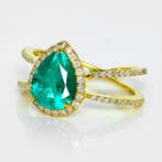 Zonder minimumprijs - Ring - 14 karaat Geel goud, IGI 1,93, Nieuw