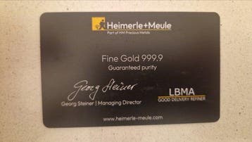 1/200 troy ounce - Goud .999 - Heimerle + Meule, Germany