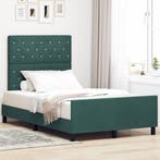 vidaXL Boxspring bed met hoofdeinde Donkergroen 120 x 200 cm, Verzenden, Nieuw