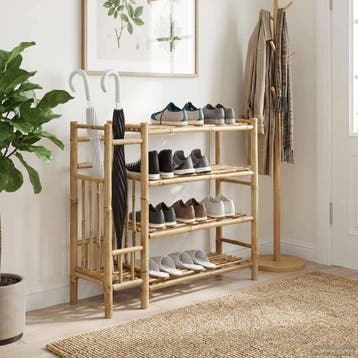vidaXL Schoenrek 88 x 27 x 80 cm Bamboe Naturel, Verzenden, Nieuw
