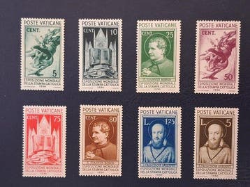Vaticaanstad 1936/1938 - Katholieke pers en Archeologisch, Gestempeld