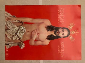 Salustiano - Cartel censurado - Affiche censuré Semana Santa, Antiquités & Art
