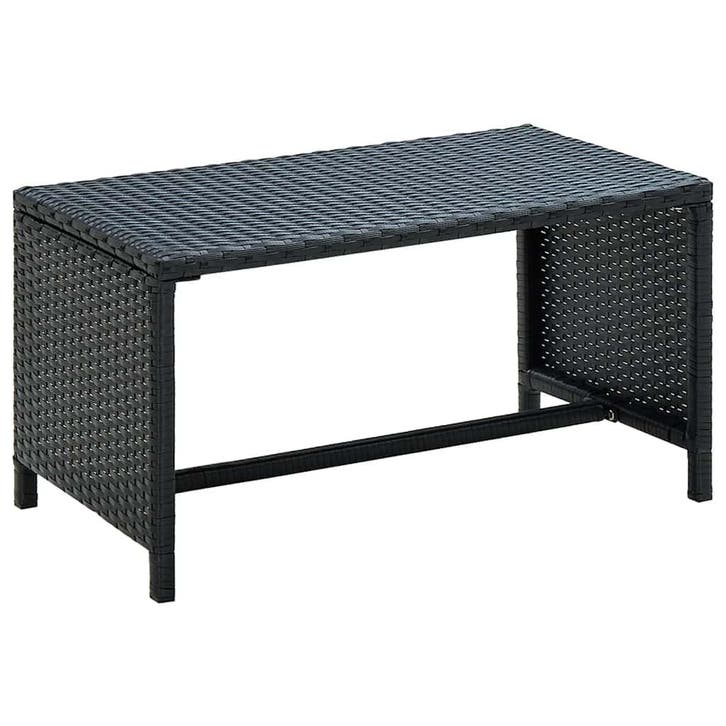 vidaXL Salontafel 70x40x38 cm poly rattan zwart, Huis en Inrichting, Tafels | Salontafels, Nieuw, Verzenden