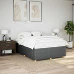 vidaXL Bedframe zonder matras stof donkergrijs 140x190 cm, Verzenden
