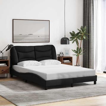 vidaXL Bedframe zonder matras Hvar 120x200 cm stof zwart, Huis en Inrichting, Verzenden, Nieuw