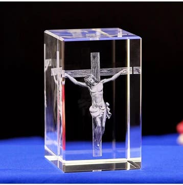 Jezus - Glazen - Christus Katholieke Kerk Kruisbeeld Beeldje, Verzenden, Nieuw