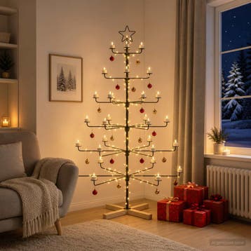 vidaXL Metalen kerstboom met houder KUOPIO 150 cm Staal, Verzenden, Nieuw