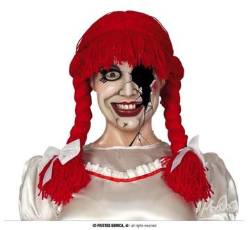 Halloween Pruik Pop Rood, Verzenden, Nieuw