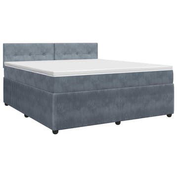 vidaXL Boxspringbed met matras Donkergrijs 160 x 200 cm, Verzenden, Nieuw