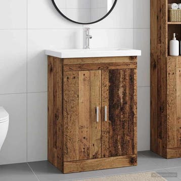 vidaXL Badkamermeubel Set Oud hout 61 x 40 x 84,5 cm Bewerkt, Verzenden, Nieuw