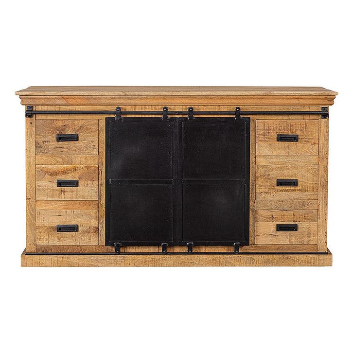 Dressoir Mangohout Milan 190 cm, Huis en Inrichting, Kasten | Dressoirs, Nieuw, Overige houtsoorten, Verzenden