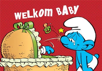 De Smurfen Welkom Baby Postkaart, Ophalen of Verzenden, Nieuw