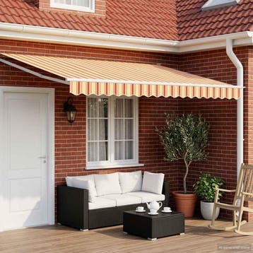 vidaXL Elektrisch Uitschuifbare Zonneluifel Multikleur 4 × 3, Tuin en Terras, Zonneschermen, Verzenden, Nieuw