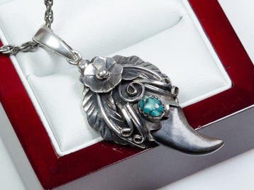 Pendentif avec chaîne - Turquoise - Navajo - États-Unis