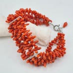 Koraal - Zilver - Armband - CORALLO MEDITERRANEO, Antiek en Kunst