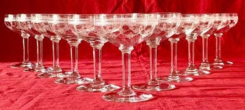 Cristalleries de Lorraine - Champagneglas (11) - Set van 11