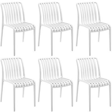 tectake Tuinstoelen Alcudia, weerbestendig, stapelbaar - crè, Tuin en Terras, Verzenden, Nieuw