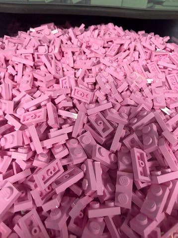 Lego Briques - Lego 1x2 plates roze 250 stuks, Nieuw