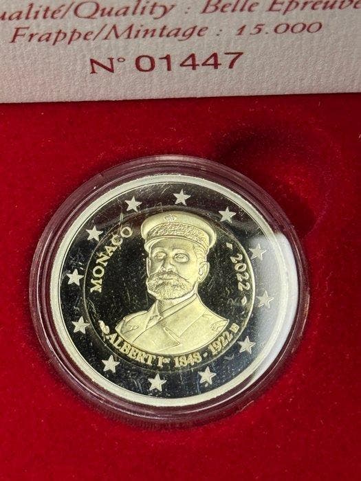Monaco. 2 Euro 2022 Albert Ier Proof, Postzegels en Munten, Munten | Europa | Niet-Euromunten
