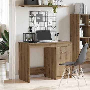 vidaXL Bureau 100x50x76 cm bewerkt hout artisanaal, Verzenden